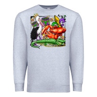 Heather Grey mardi gras pelican crawfish crocodile Premium Sweatshirt - OliviaCreatesArt