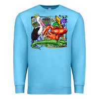 Ocean Blue mardi gras pelican crawfish crocodile Premium Sweatshirt - OliviaCreatesArt