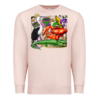 Pale Pink mardi gras pelican crawfish crocodile Premium Sweatshirt - OliviaCreatesArt