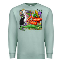 Seafoam mardi gras pelican crawfish crocodile Premium Sweatshirt - OliviaCreatesArt