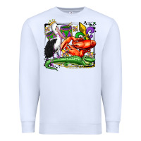 White mardi gras pelican crawfish crocodile Premium Sweatshirt - OliviaCreatesArt