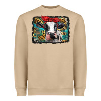 Mushroom holstein cow with glitter and leopard background Heavyweight Sweatshirt - BarkalooDesign