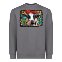 Storm holstein cow with glitter and leopard background Heavyweight Sweatshirt - BarkalooDesign