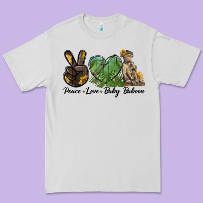 Peace Love Baby Baboon Premium Tee Designed By Lillyallendesigns