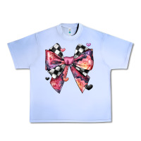 Grape Ice coquette bow floral checkered pattern Urban Heavy Tee - JahusDesignShop