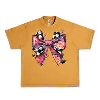 Peanut Butter coquette bow floral checkered pattern Urban Heavy Tee - JahusDesignShop