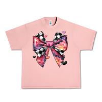 Salmon coquette bow floral checkered pattern Urban Heavy Tee - JahusDesignShop
