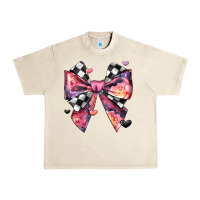 Sandshell coquette bow floral checkered pattern Urban Heavy Tee - JahusDesignShop