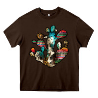 Chocolate Brown serape cactus Heavy Core Tee - JahusDesignShop