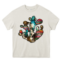 Cream serape cactus Heavy Core Tee - JahusDesignShop