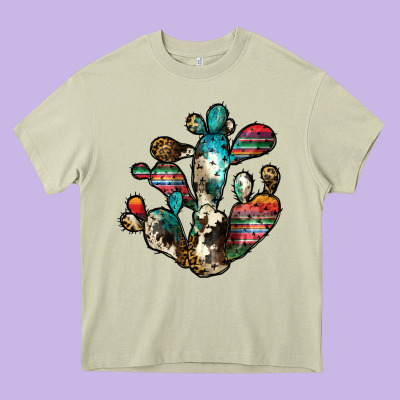 Serape Cactus Heavy Core Tee Designed By Jahusdesignshop
