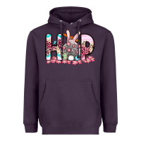 Plum Easter Day Hop bunny Heavyweight Hoodie - OliviaCreatesArt