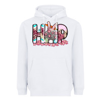 White Easter Day Hop bunny Heavyweight Hoodie - OliviaCreatesArt