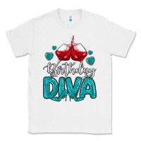 White birthday diva turquoise Classic Tee - MaliasSmallBusiness