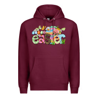 Burgundy Happy Easter Easter Day Premium Hoodie - CowGirlArtShop