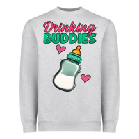 Heather Grey drinking buddies baby bottle Heavyweight Sweatshirt - Jasminsmagicworld