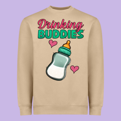 Drinking Buddies Baby Bottle Heavyweight Sweatshirt Designed By Jasminsmagicworld