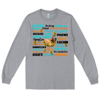 Heather Grey chicken typography Long Sleeve Tee - Artiststas