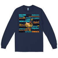 Navy chicken typography Long Sleeve Tee - Artiststas