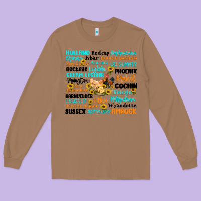 Chicken Typography Long Sleeve Tee Designed By Artiststas