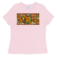 Bubblegum Pink sunflower gemstone leopard cowhide horseshoe license plate Ladies Tee - Artiststas