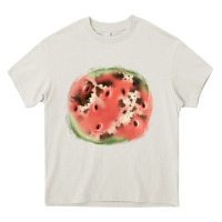 Cream watermelon cowhide patch3 Heavy Core Tee - JahusDesignShop