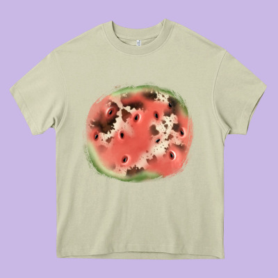 Watermelon Cowhide Patch3 Heavy Core Tee Designed By Jahusdesignshop