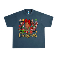 Midnight Navy christmas joy black woman Urban Heavy Tee - MaliasSmallBusiness