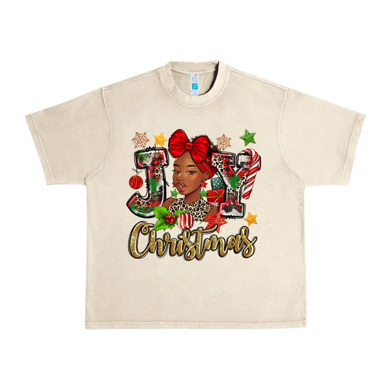 Christmas Joy Black Woman Urban Heavy Tee by MaliasSmallBusiness | Teevron