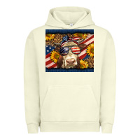 Pigment Pistachio Western 4th Of July Cow Urban Hoodie - LillyAllenDesigns