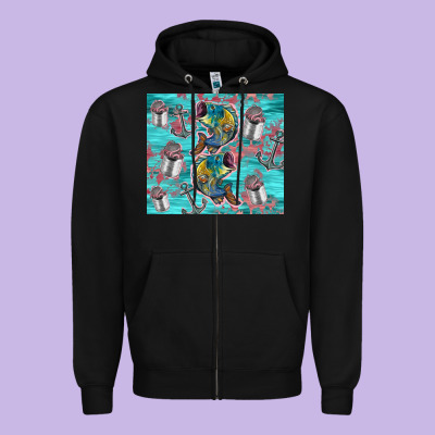 Fish Lures Zipper Hoodie Designed By Tumblerdesignbyshophia