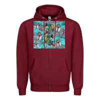 Burgundy fish lures Zipper Hoodie - TumblerDesignByShophia