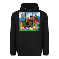 Black Farm animals 20oz Heavyweight Hoodie - OliviaCreatesArt