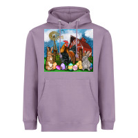 Lavender Farm animals 20oz Heavyweight Hoodie - OliviaCreatesArt
