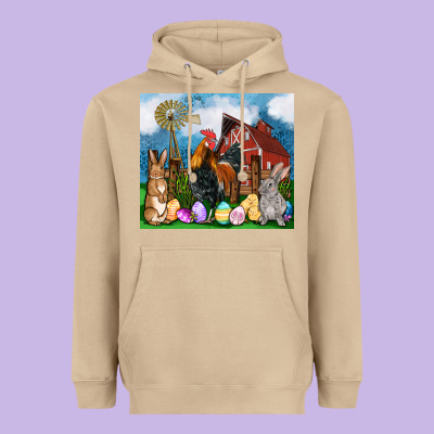 Farm Animals 20oz Heavyweight Hoodie Designed By Oliviacreatesart