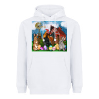 White Farm animals 20oz Heavyweight Hoodie - OliviaCreatesArt