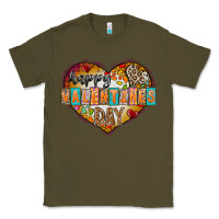 Army Green Happy Valentınes Day Classic Tee - CowhideDigitalArt