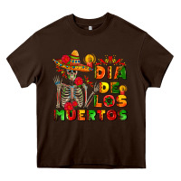Chocolate Brown dia de los muertos Heavy Core Tee - AdoDesignShop