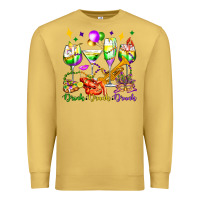 Antique Gold drink drank drunk mardi gras wine glasses olivia Premium Sweatshirt - OliviaCreatesArt