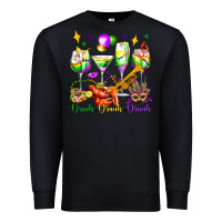 Drink Drank Drunk Mardi Gras Wine Glasses Olivia Premium Sweatshirt | Teevron