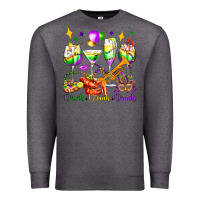 Charcoal Heather drink drank drunk mardi gras wine glasses olivia Premium Sweatshirt - OliviaCreatesArt