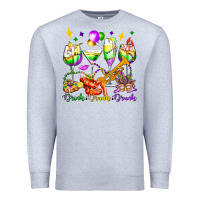 Heather Grey drink drank drunk mardi gras wine glasses olivia Premium Sweatshirt - OliviaCreatesArt