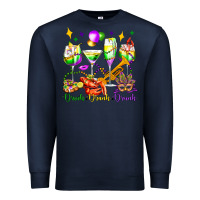 Navy drink drank drunk mardi gras wine glasses olivia Premium Sweatshirt - OliviaCreatesArt