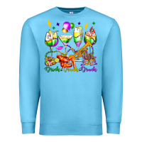 Ocean Blue drink drank drunk mardi gras wine glasses olivia Premium Sweatshirt - OliviaCreatesArt