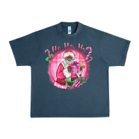 Midnight Navy ho ho ho pink black santa christmas Urban Heavy Tee - MaliasSmallBusiness