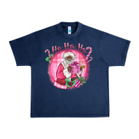 Navy ho ho ho pink black santa christmas Urban Heavy Tee - MaliasSmallBusiness