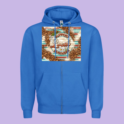 Support Local Business Zipper Hoodie Designed By Tumblerdesignbyshophia