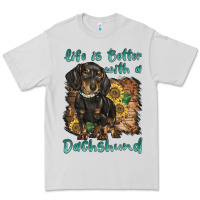 Dove Grey life is better with a dachshund Premium Tee - BarkalooDesign