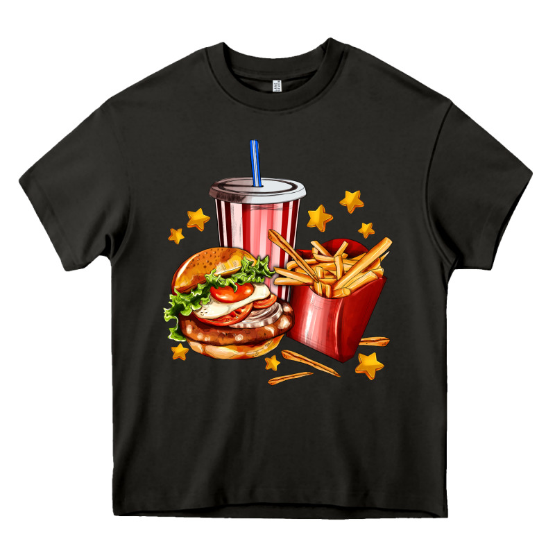 Hamburger Potatoes And Coke Heavy Core Tee by AdoDesignShop | Teevron