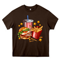 Chocolate Brown hamburger potatoes and coke Heavy Core Tee - AdoDesignShop